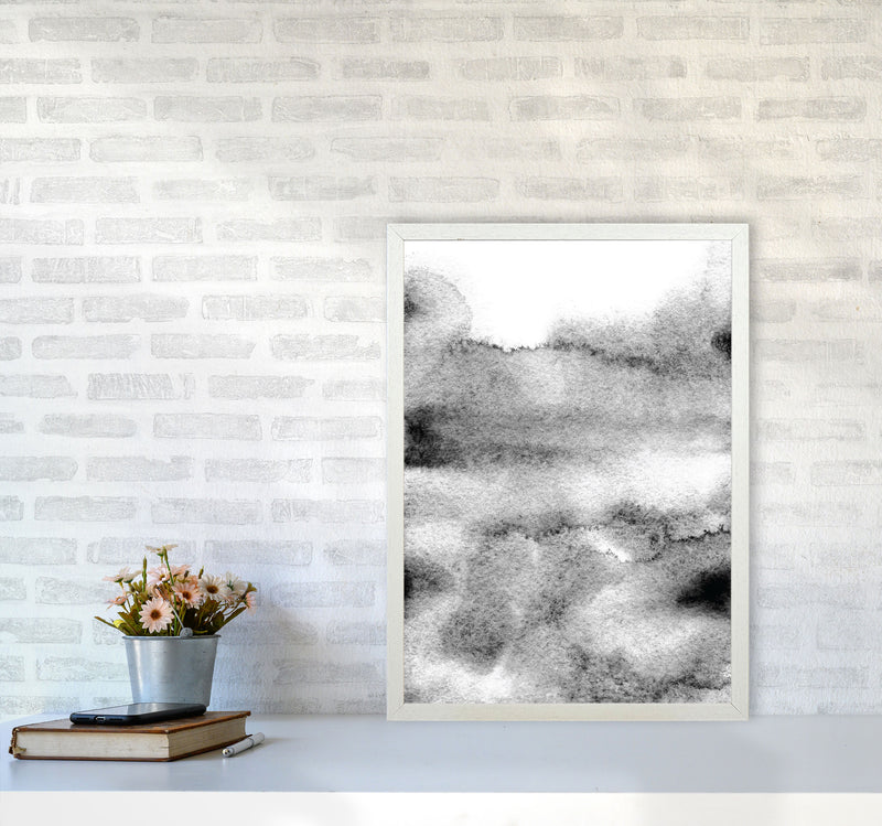 Majestic Monochrome Watercolour 04 Art Print by Pixy Paper A2 Oak Frame