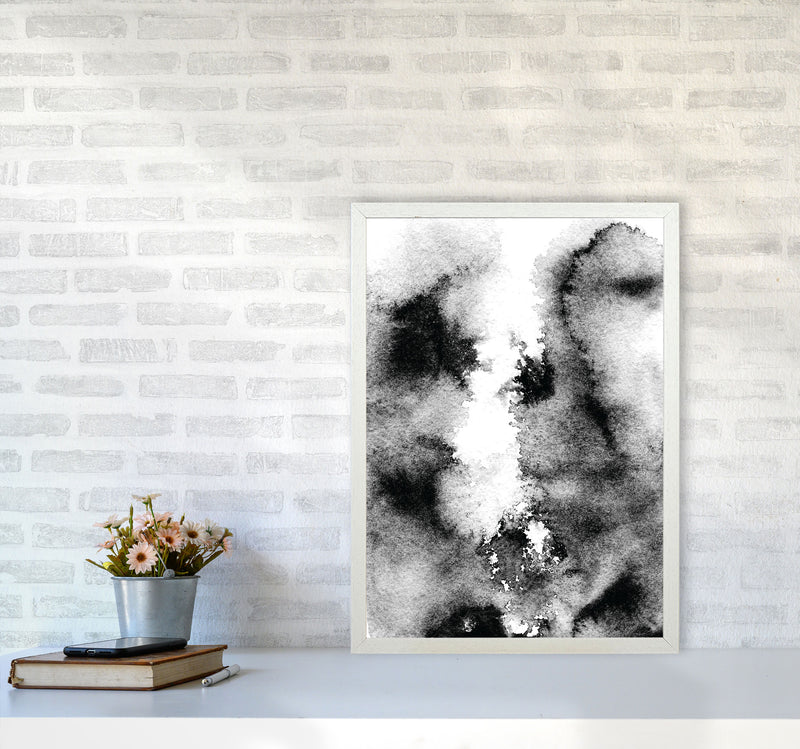 Majestic Monochrome Watercolour 10 Art Print by Pixy Paper A2 Oak Frame