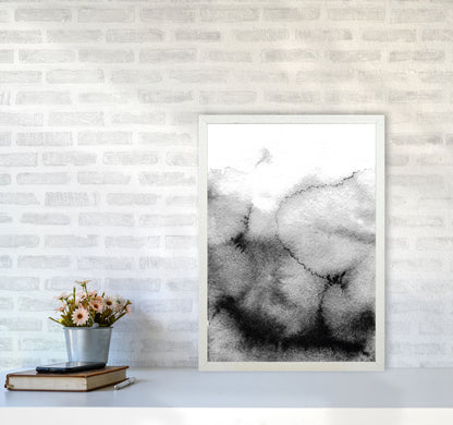 Majestic Monochrome Watercolour 09 Art Print by Pixy Paper A2 Oak Frame