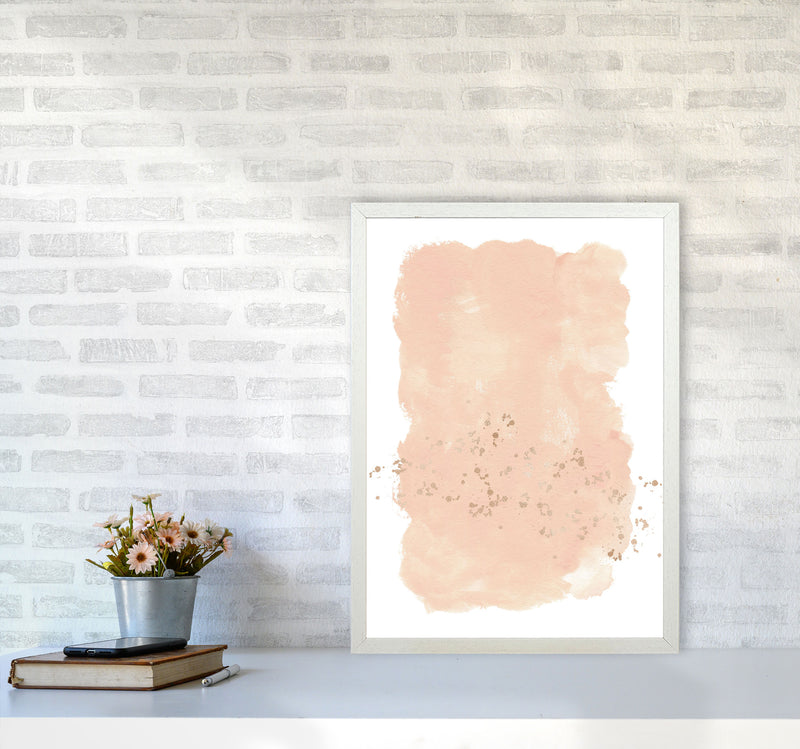 Aztec Blush Watercolour Art Print by Pixy Paper A2 Oak Frame