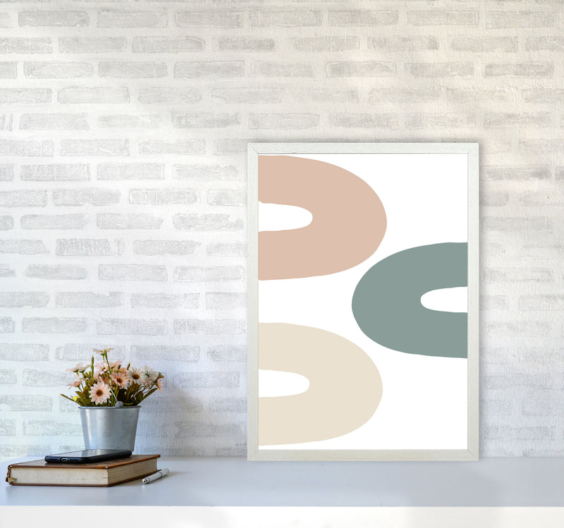 Inspired Three Rainbows Art Print by Pixy Paper A2 Oak Frame