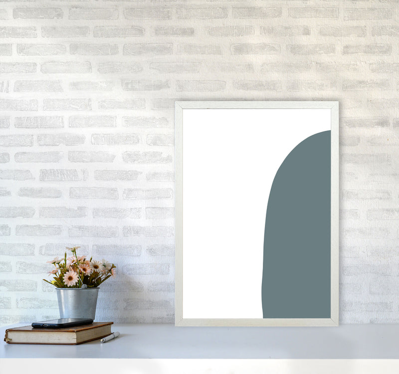 Inspired Teal Half Stone Right Art Print by Pixy Paper A2 Oak Frame