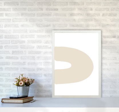 Inspired Side Beige Rainbow Art Print by Pixy Paper A2 Oak Frame