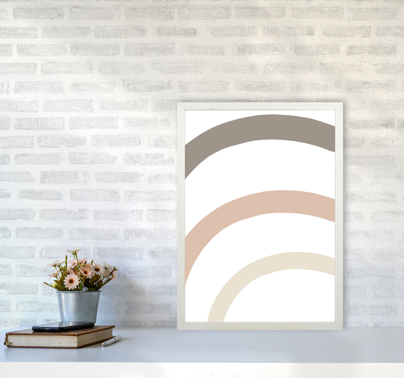 Inspired Rainbow Stripes Art Print by Pixy Paper A2 Oak Frame