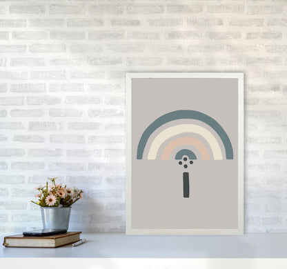 Inspired Natural Rainbow Stone Art Print by Pixy Paper A2 Oak Frame