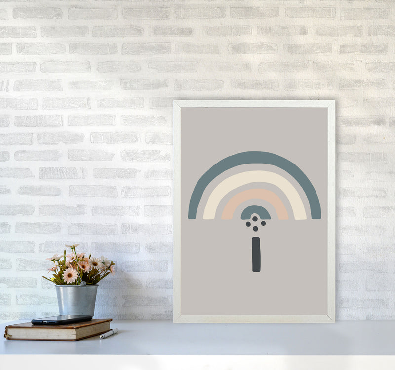 Inspired Natural Rainbow Stone Art Print by Pixy Paper A2 Oak Frame