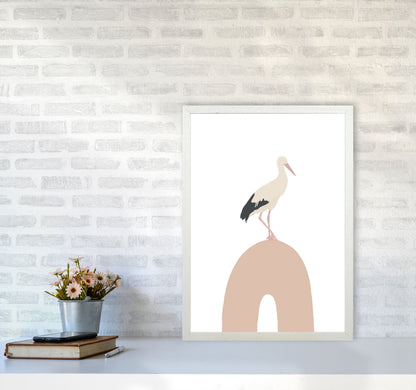 Inspired Bird on Rainbow Art Print by Pixy Paper A2 Oak Frame
