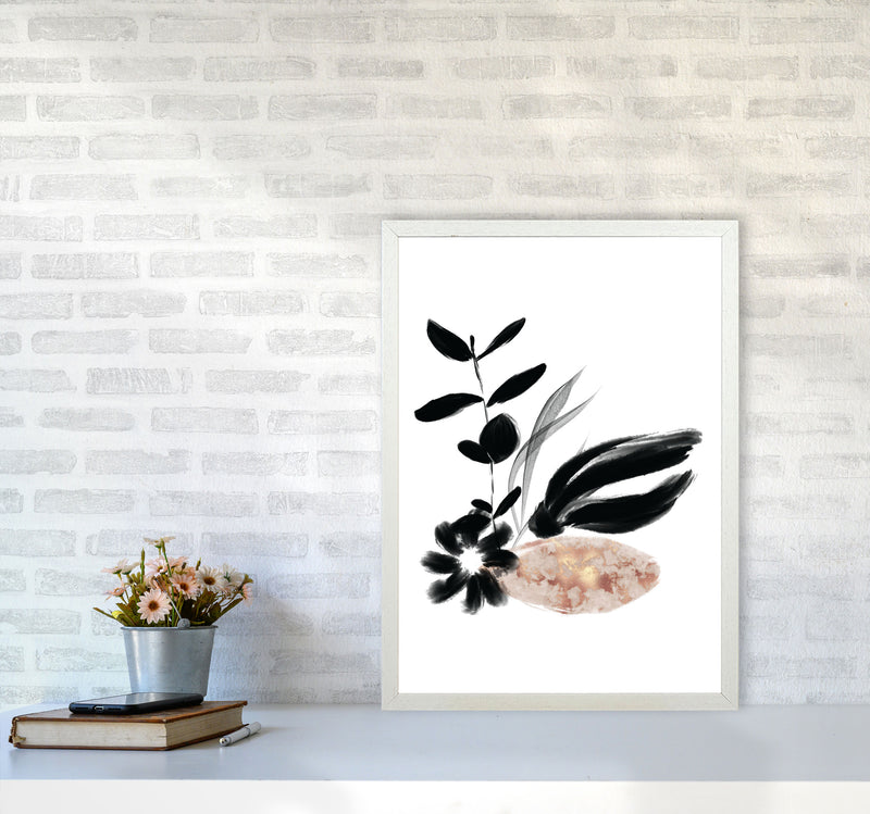 Delicate Floral 03 Art Print by Pixy Paper A2 Oak Frame