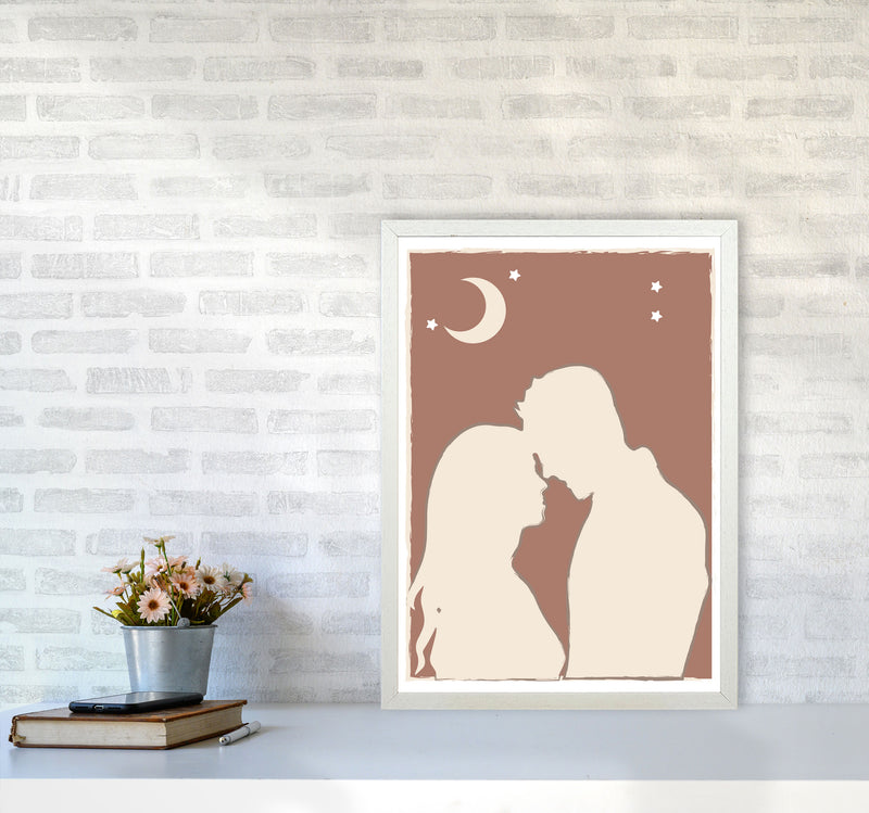 Autumn Lovers abstract Art Print by Pixy Paper A2 Oak Frame