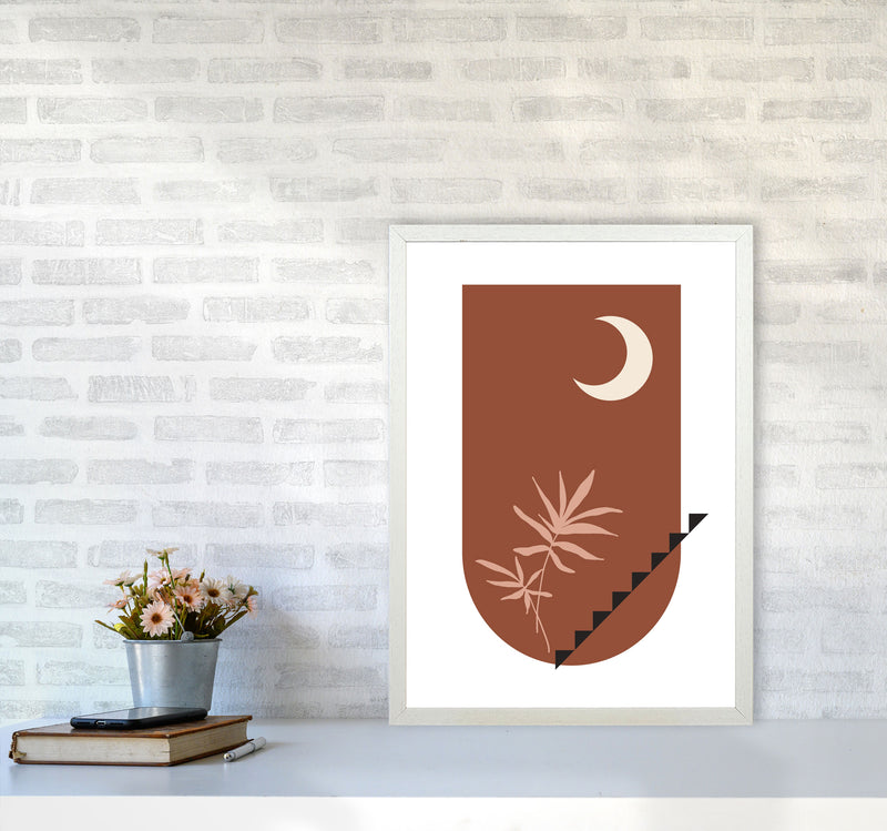 Autumn Willow abstract Art Print by Pixy Paper A2 Oak Frame
