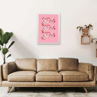 Girls Girls Girls Art Print by Pixy Paper A2 Oak Frame
