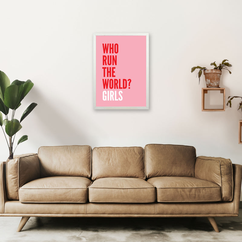 Who Run The World? Girls Art Print by Pixy Paper A2 Oak Frame