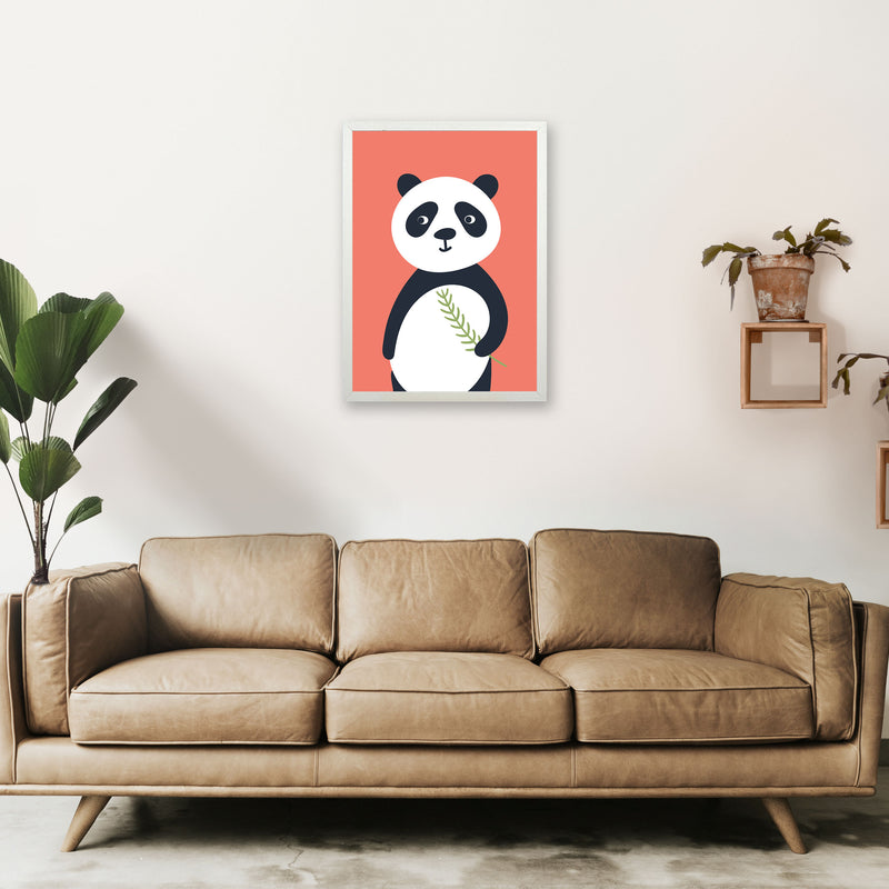 Panda Neutral kids Art Print by Pixy Paper A2 Oak Frame