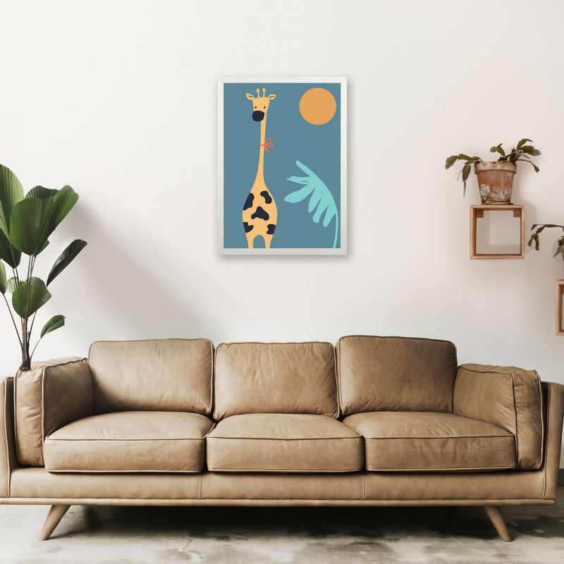 Giraffe Neutral kids Art Print by Pixy Paper A2 Oak Frame