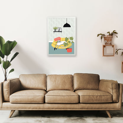 It's A Cat Life Art Print by Pixy Paper A2 Oak Frame