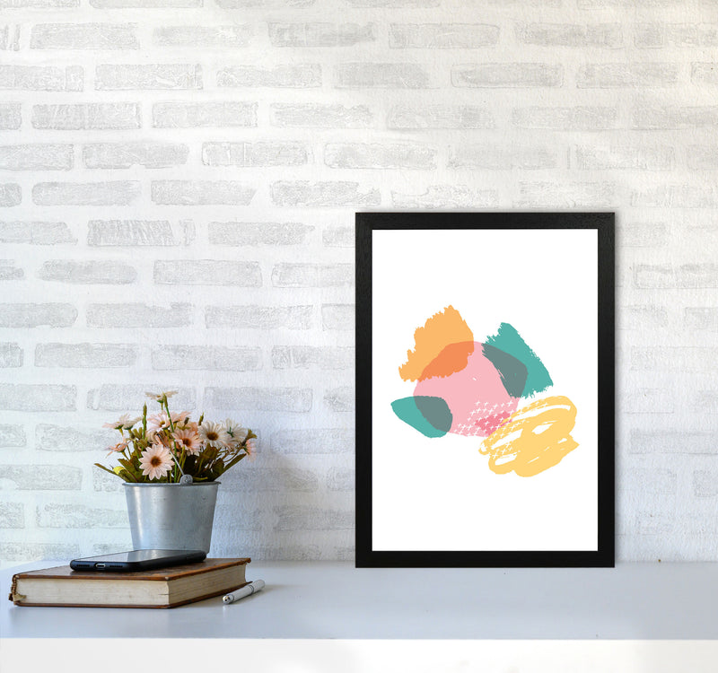 Pink And Teal Mismatch Abstract Modern Print A3 White Frame