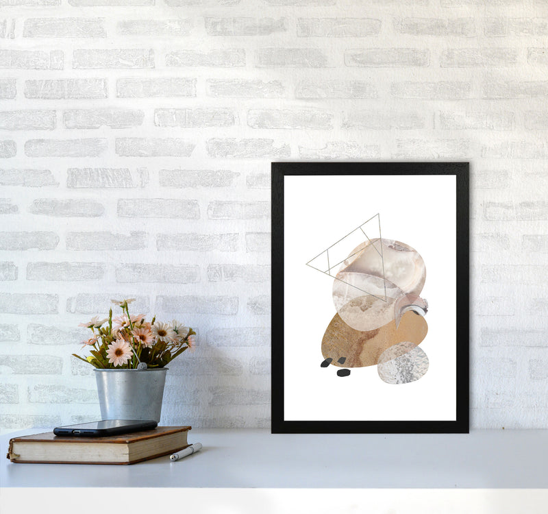 Abstract Geometric Pebble Modern Print A3 White Frame