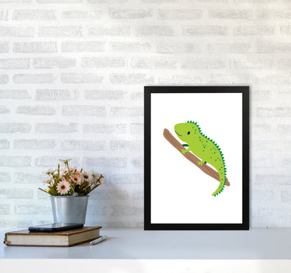 Children&#39;s Animals, Iguana Modern Print A3 White Frame