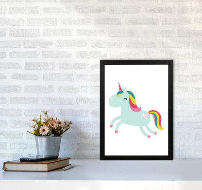 Children&#39;s Animals, Unicorn Modern Print A3 White Frame
