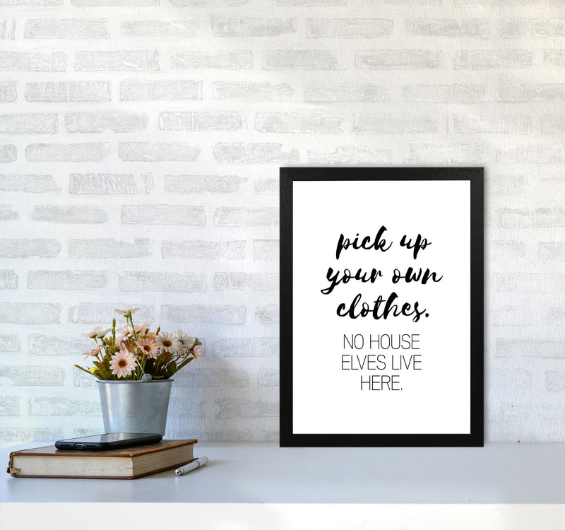House Elves, Bathroom Framed Typography Wall Art Print A3 White Frame