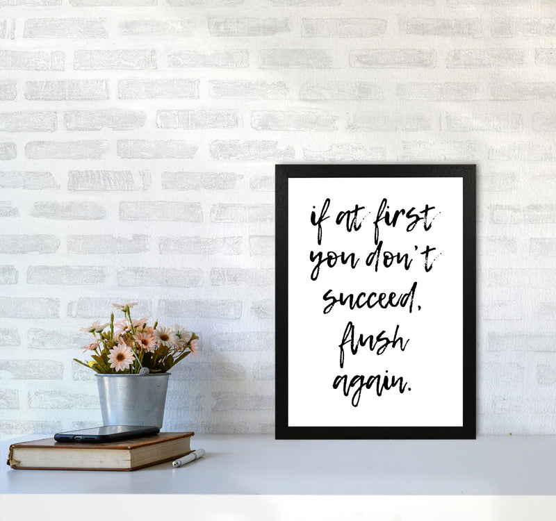 Flush Again, Bathroom Modern Print, Framed Bathroom Wall Art A3 White Frame