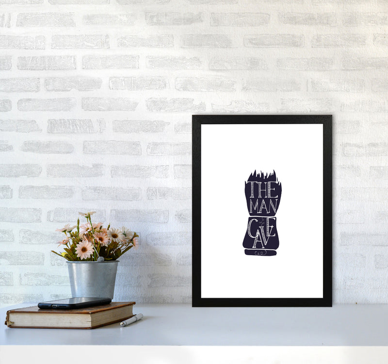 The Man Cave 2 Modern Print, Framed Bathroom Wall Art A3 White Frame