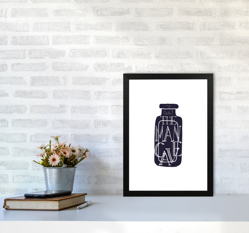 The Man Cave 3 Modern Print, Framed Bathroom Wall Art A3 White Frame