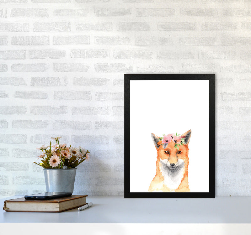 Forest Friends, Floral Fox Modern Print Animal Art Print A3 White Frame