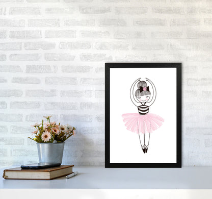 Girl&#39;s Ballerina Drawing Multi Set Illustration Wall Art Poster Print A3 White Frame