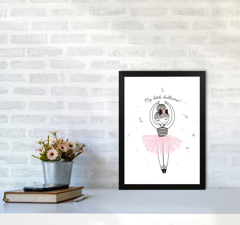 My Little Ballerina Framed Nursey Wall Art Print A3 White Frame