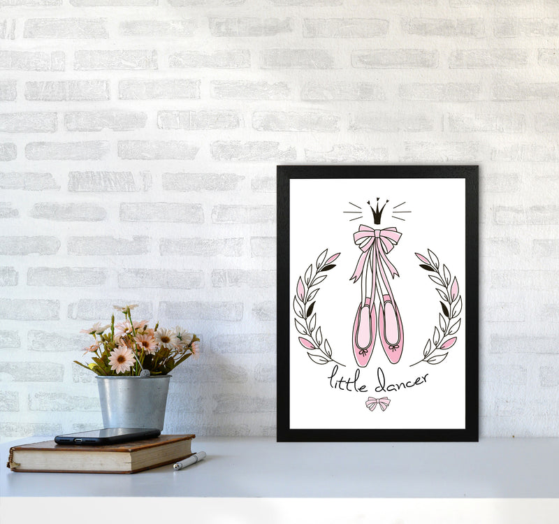 Little Dancer Shoes Framed Nursey Wall Art Print A3 White Frame