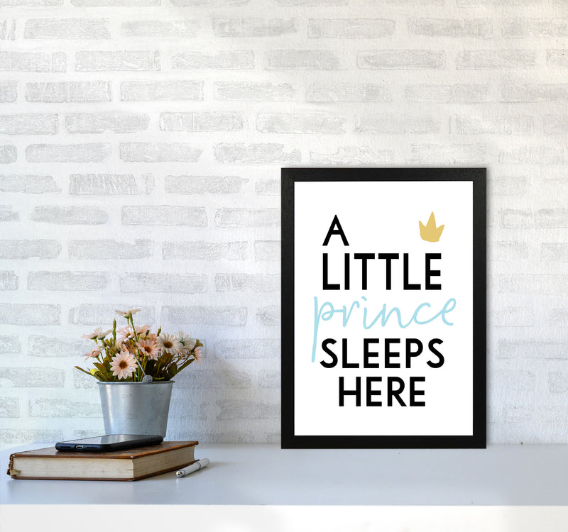 A Little Prince Sleeps Here Framed Nursey Wall Art Print A3 White Frame