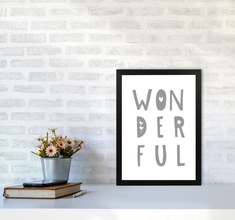 Wonderful Grey Framed Nursey Wall Art Print A3 White Frame