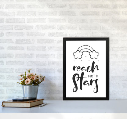 Reach For The Stars Black Modern Print A3 White Frame