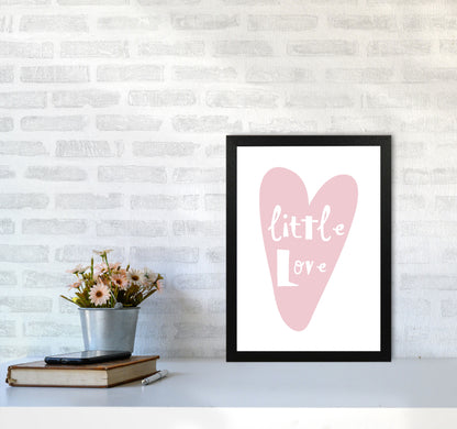 Little Love Heart Framed Nursey Wall Art Print A3 White Frame