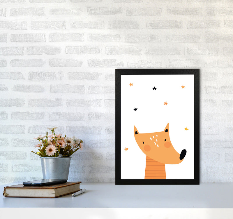Scandi Fox Framed Nursey Wall Art Print A3 White Frame