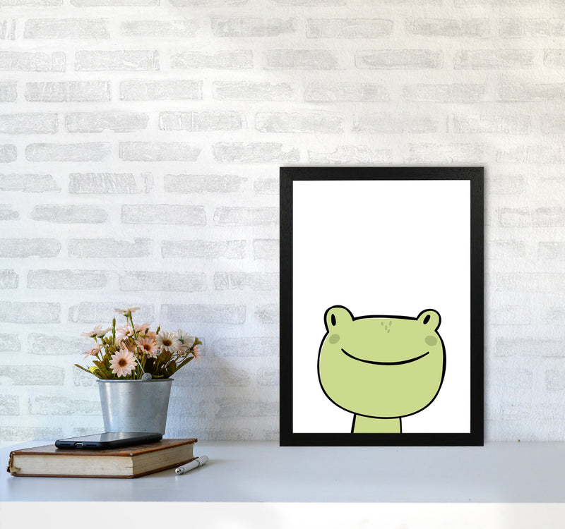 Scandi Frog Framed Nursey Wall Art Print A3 White Frame