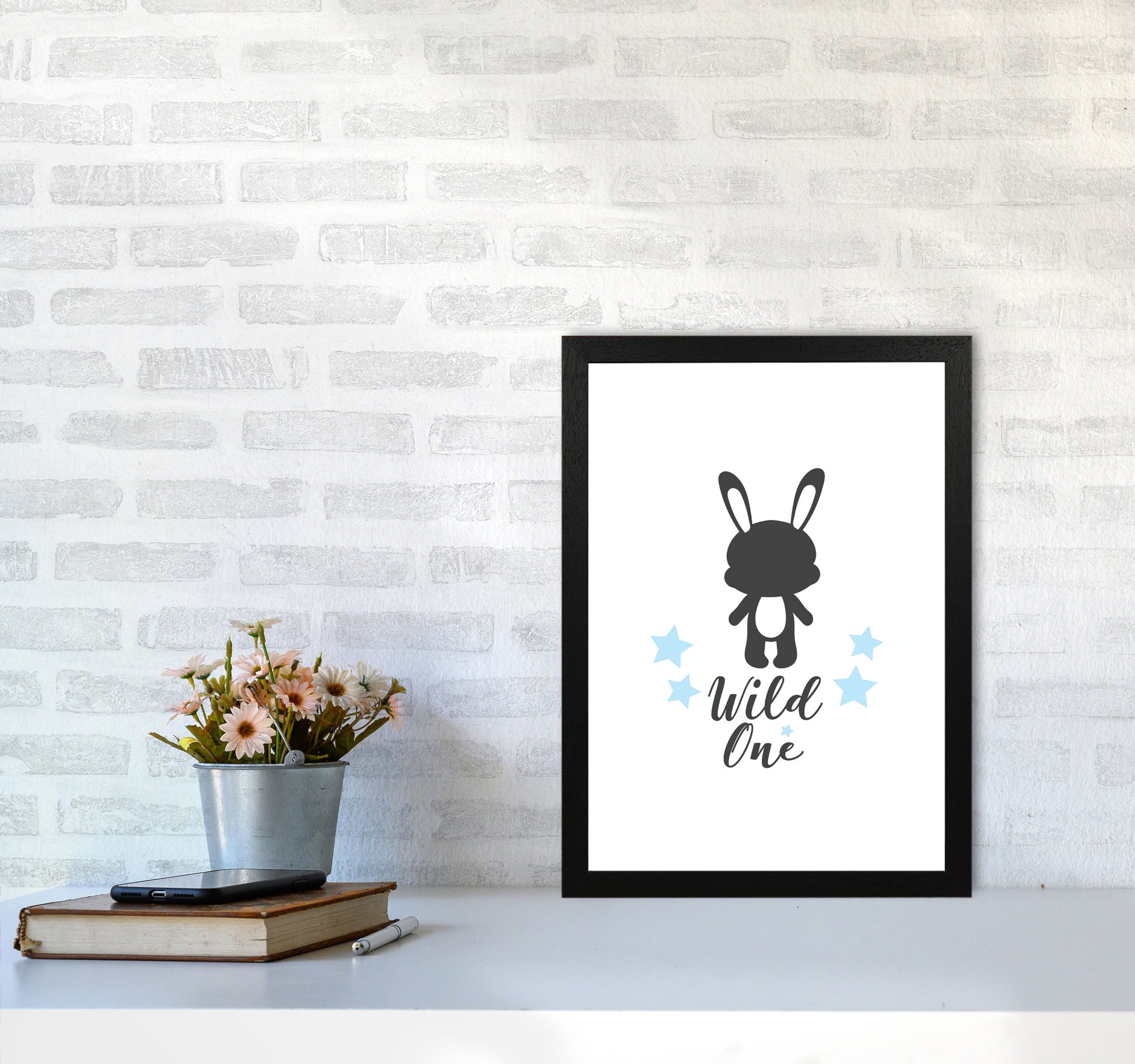 Wild One Framed Nursey Wall Art Print A3 White Frame