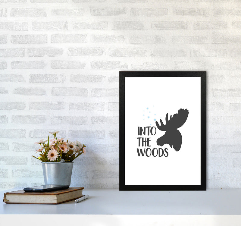 Into The Woods Framed Typography Wall Art Print A3 White Frame
