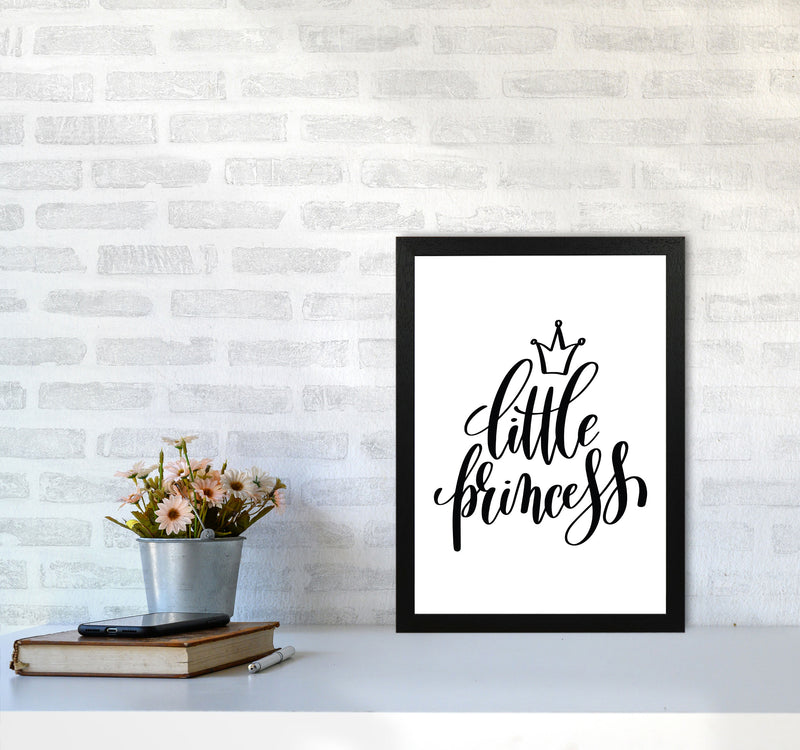 Little Princess Black Framed Nursey Wall Art Print A3 White Frame