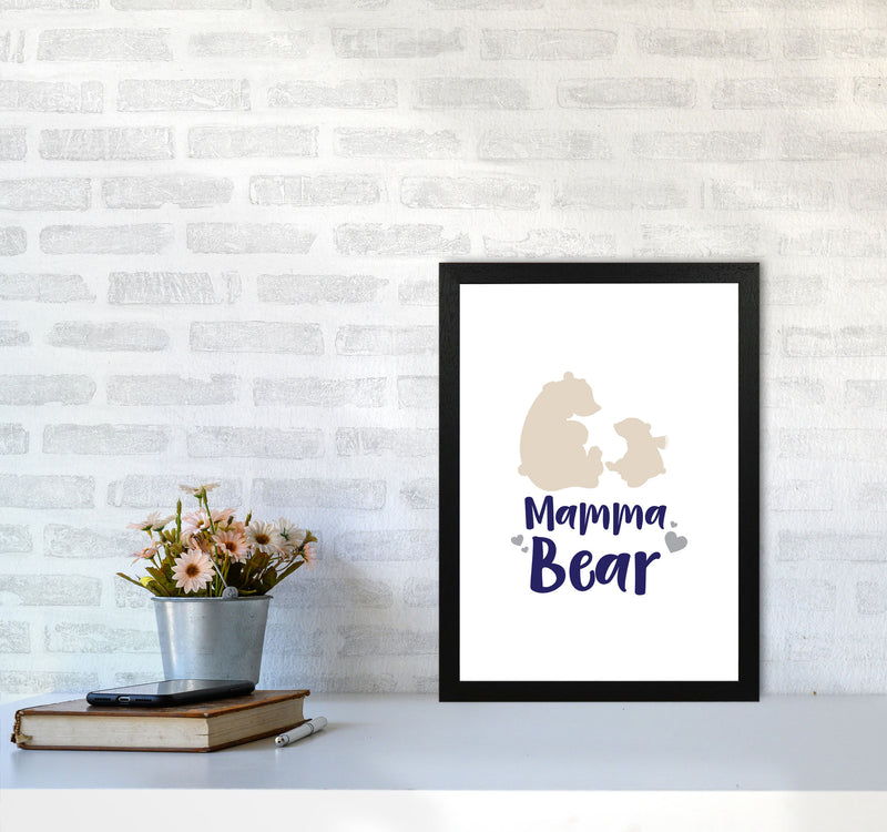 Mama Bear Framed Nursey Wall Art Print A3 White Frame