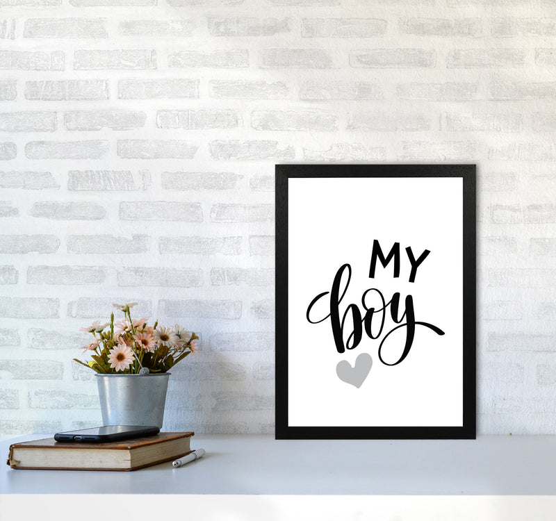 My Boy Black Framed Nursey Wall Art Print A3 White Frame