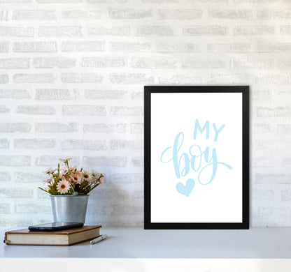 My Boy Blue Framed Nursey Wall Art Print A3 White Frame