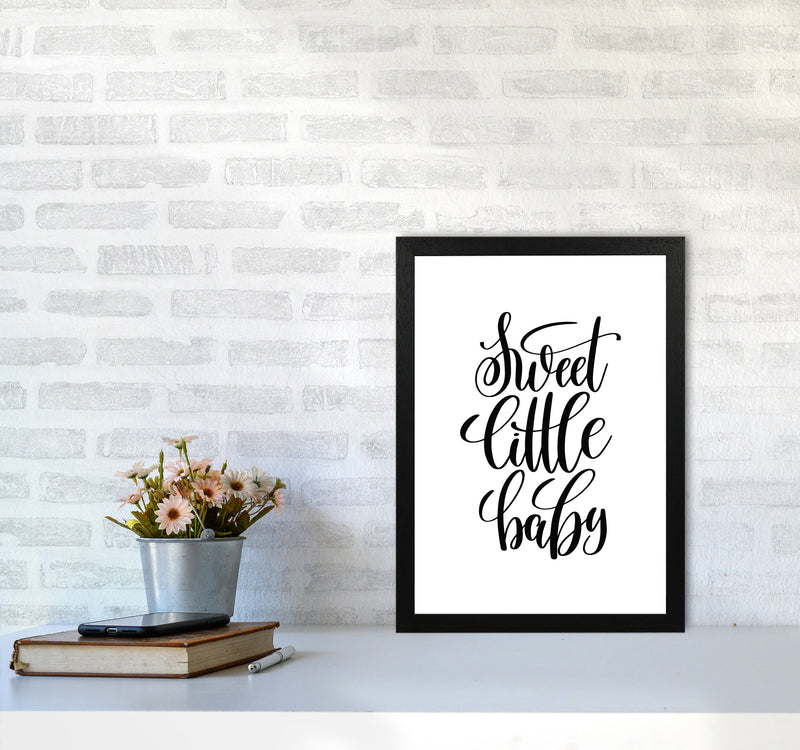 Sweet Little Baby Black Framed Nursey Wall Art Print A3 White Frame