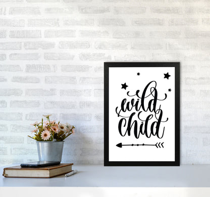 Wild Child Black Framed Nursey Wall Art Print A3 White Frame