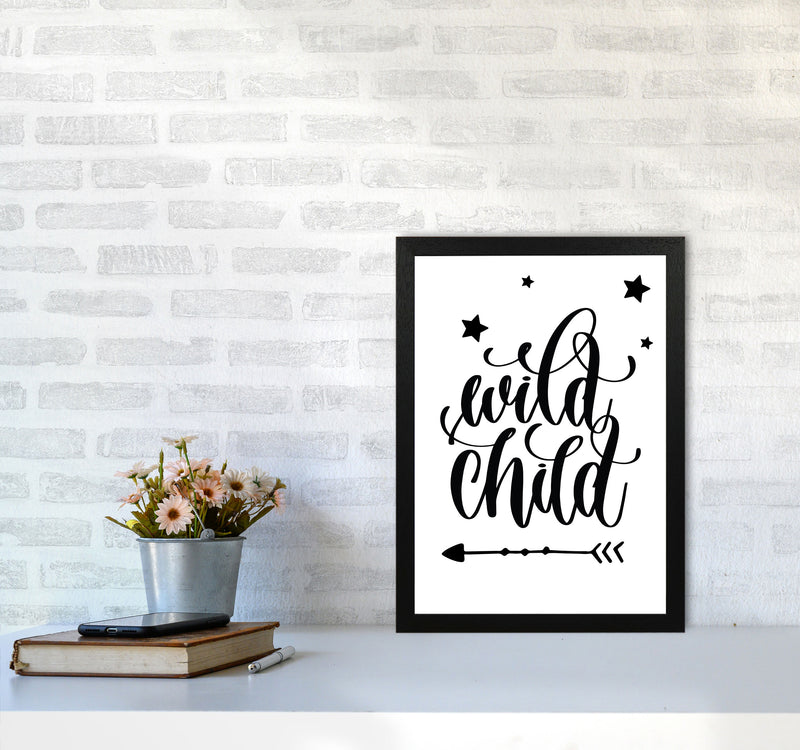 Wild Child Black Framed Nursey Wall Art Print A3 White Frame