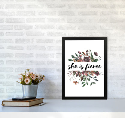 She Is Fierce Mixed Floral Modern Print A3 White Frame