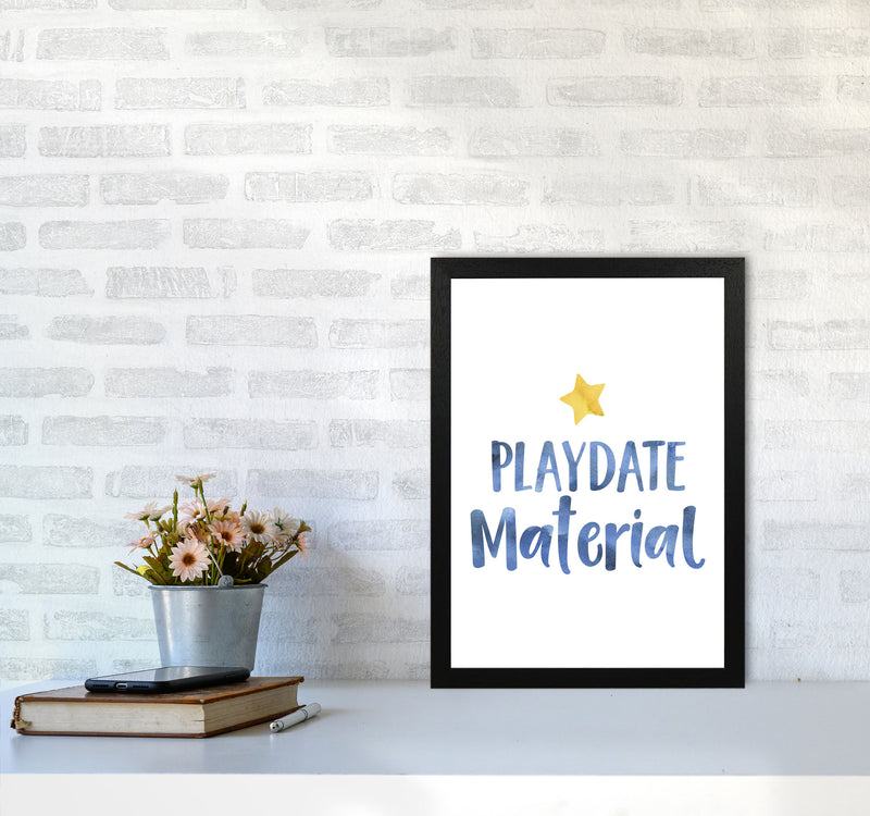 Playdate Material Watercolour Modern Print A3 White Frame