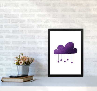Purple Cloud Watercolour Modern Print A3 White Frame