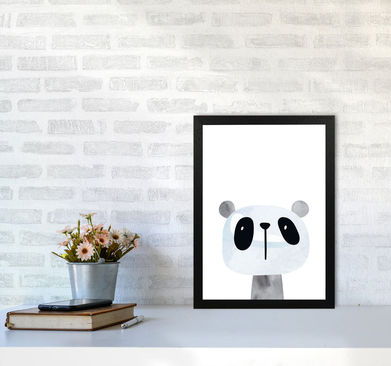 Scandi Panda Watercolour Framed Nursey Wall Art Print A3 White Frame